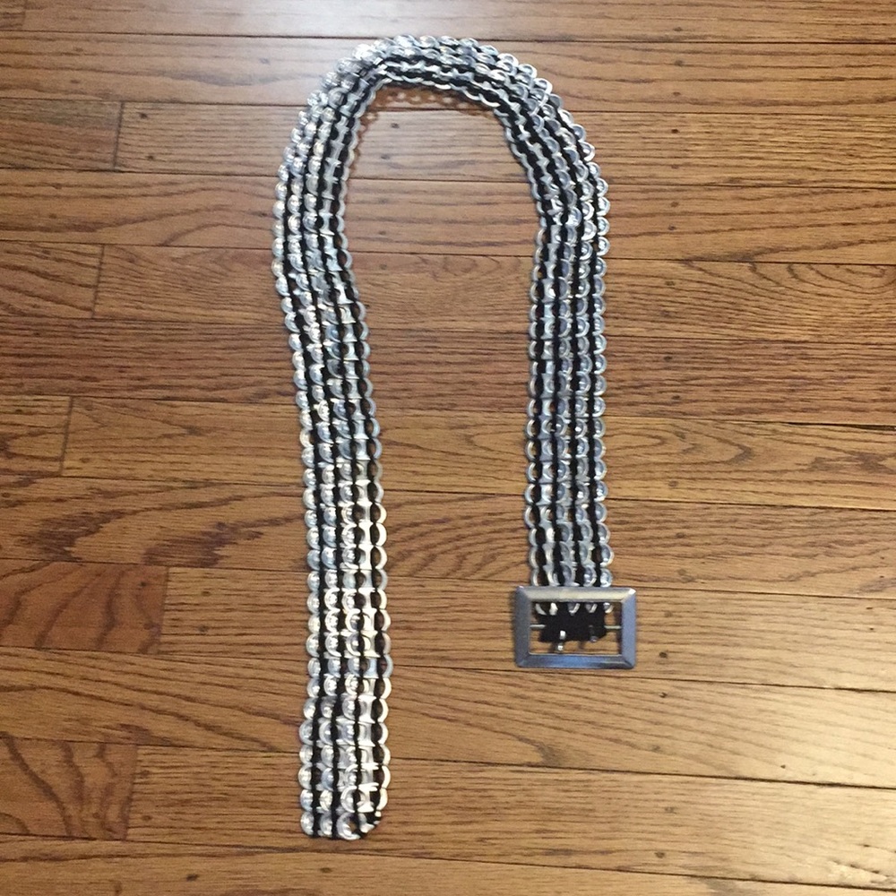 Homemade bottle cap belt 100 percent recycled